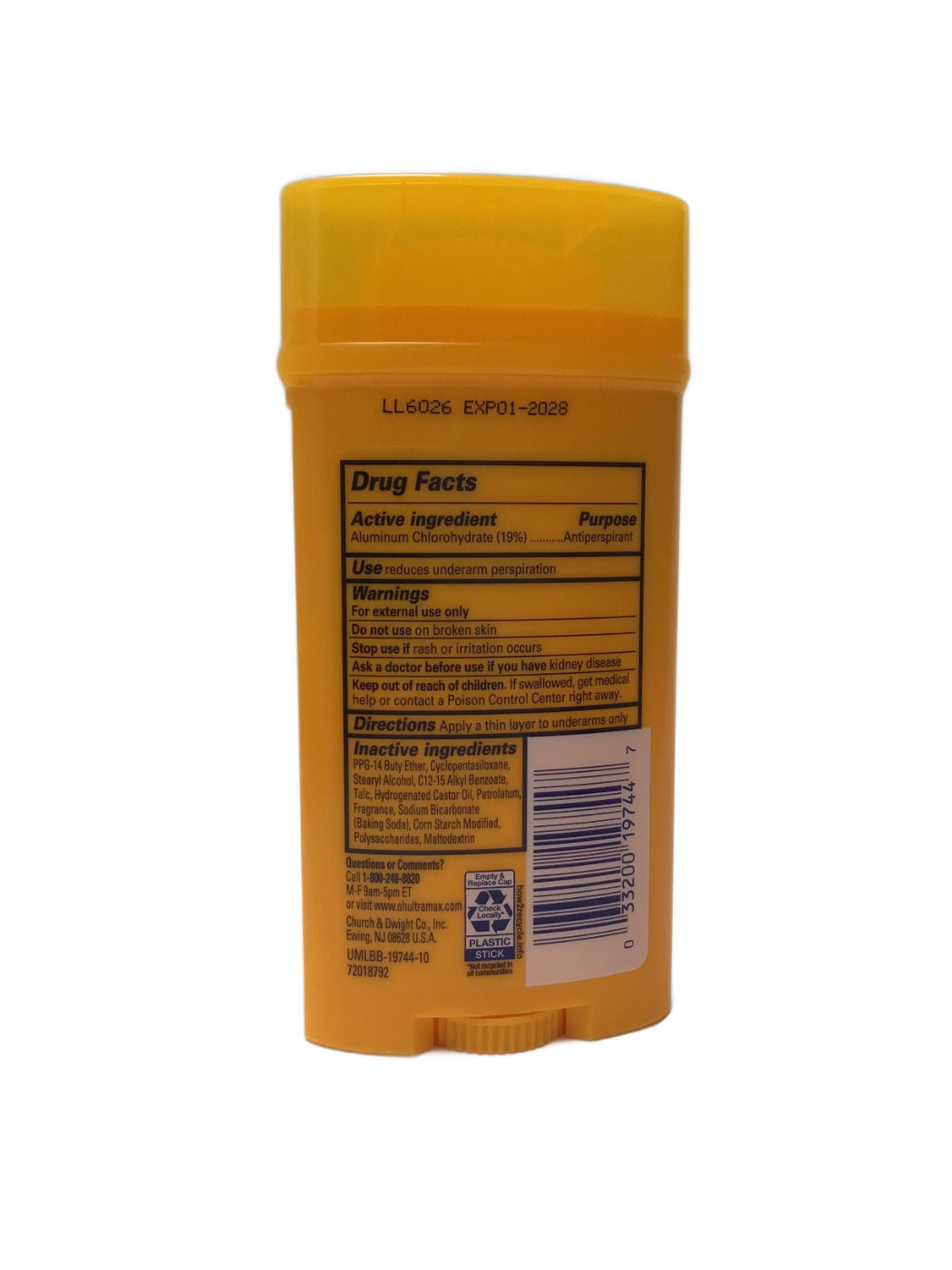 Arm & Hammer Arm & Hammer Ultra Max Active Sport Antiperspirant Deodorant Solid, 2.6 oz, photo 2
