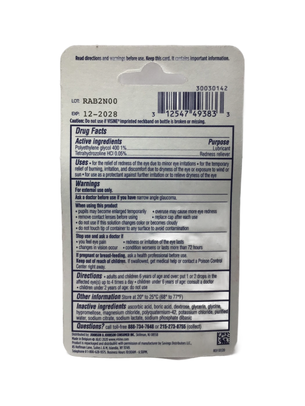 Visine Visine Red Eye Hydrating Comfort Lubricant / Redness Reliever Eye Drops, 0.28 fl oz, photo 2