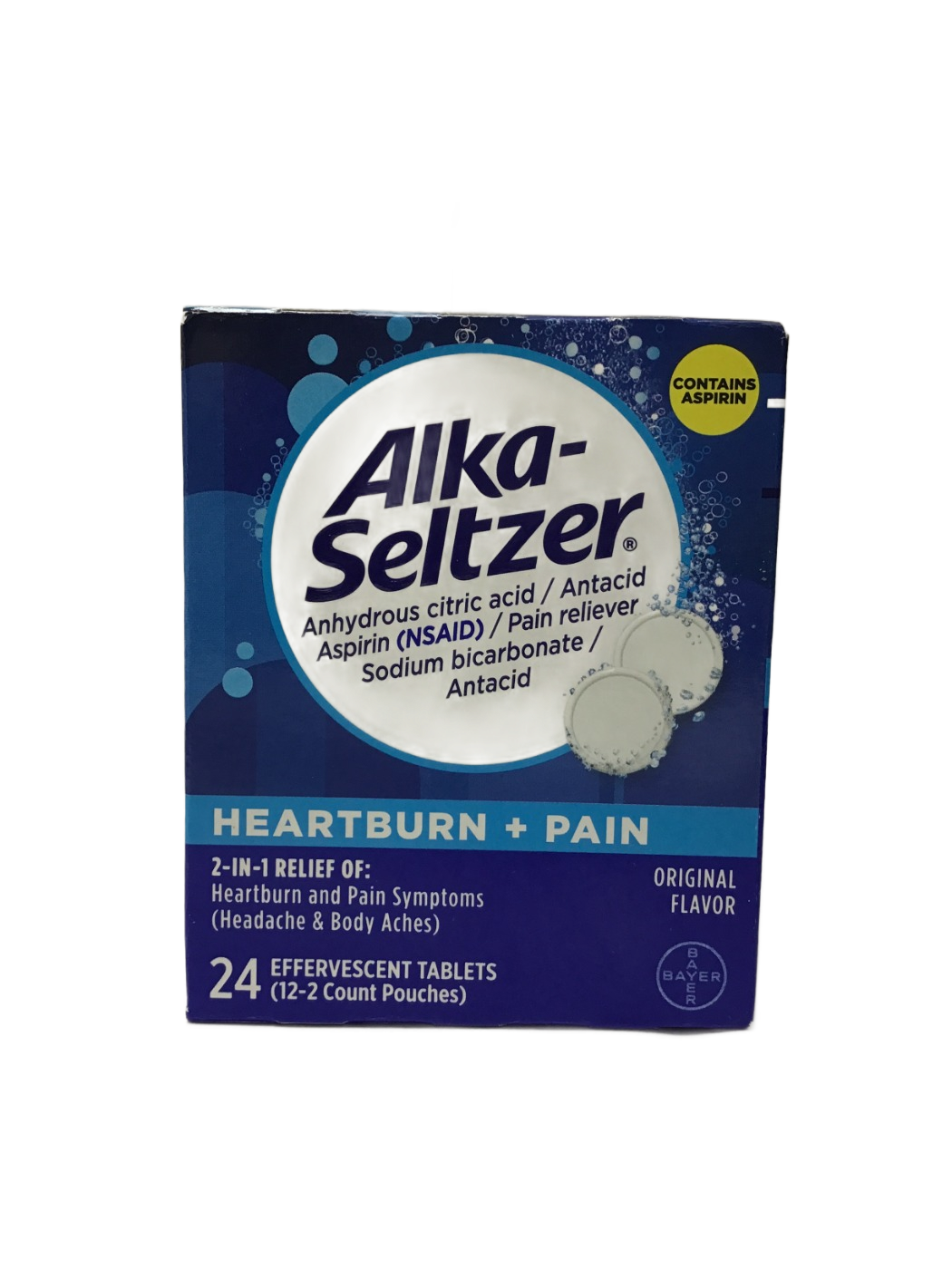 Alka-Seltzer Alka-Seltzer Heartburn + Pain Original Flavor Effervescent Tablets, 24 ct, photo 1