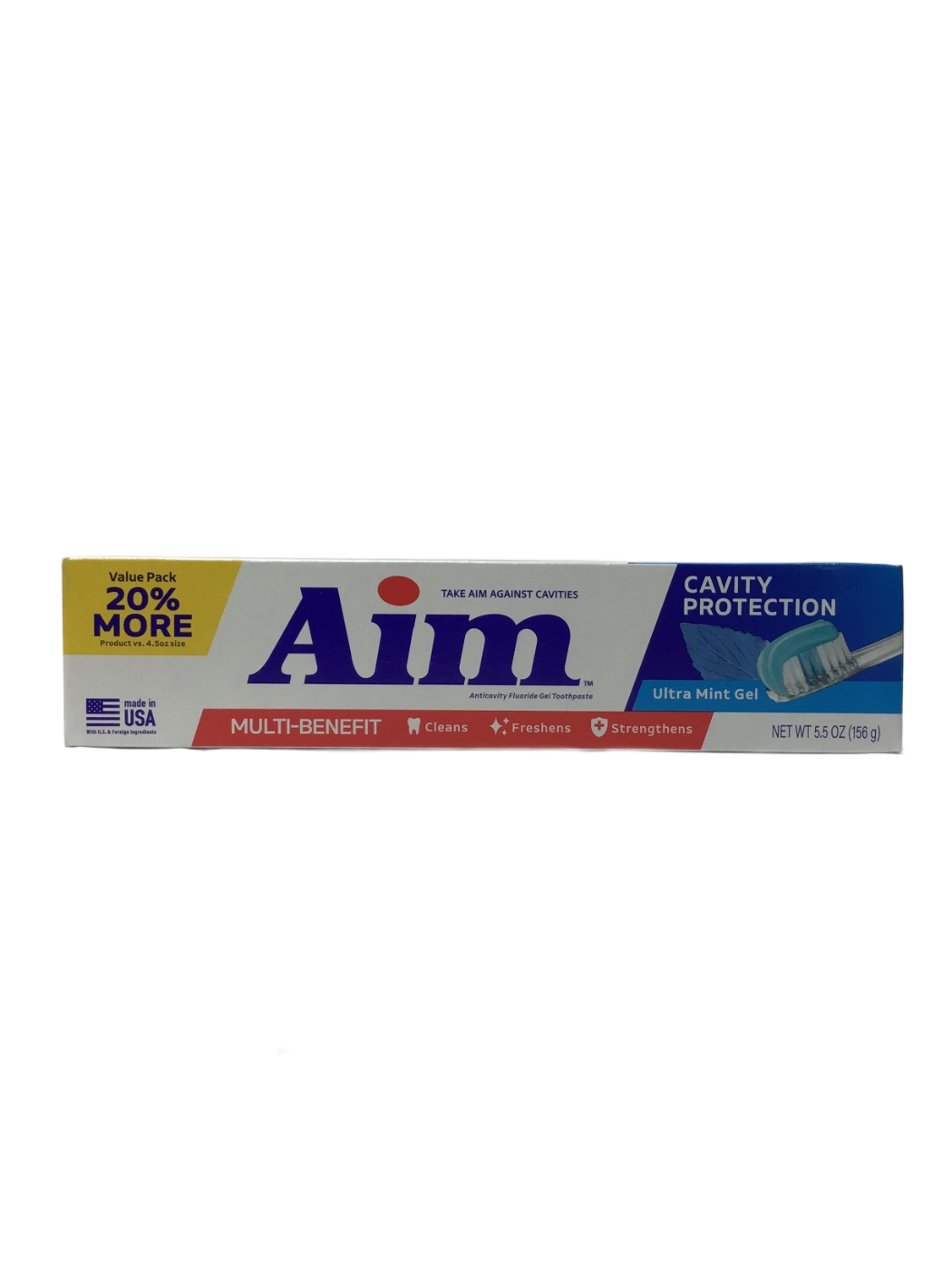 Aim Aim Cavity Protection Ultra Mint Gel Anticavity Fluoride Gel Toothpaste, 5.5 oz