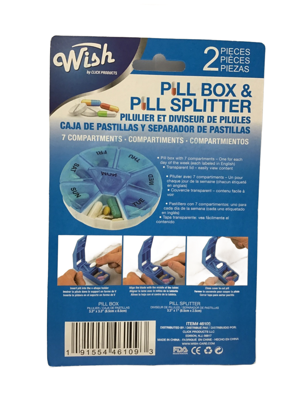 Wish by Click Products Wish by Click Products Pill Box & Pill Splitter, 2 ct, photo 4