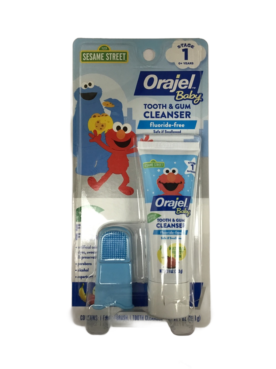Orajel Baby Orajel Baby Sesame Street Tooth & Gum Cleanser Fluoride-Free Stage 1, 1 oz, photo 1