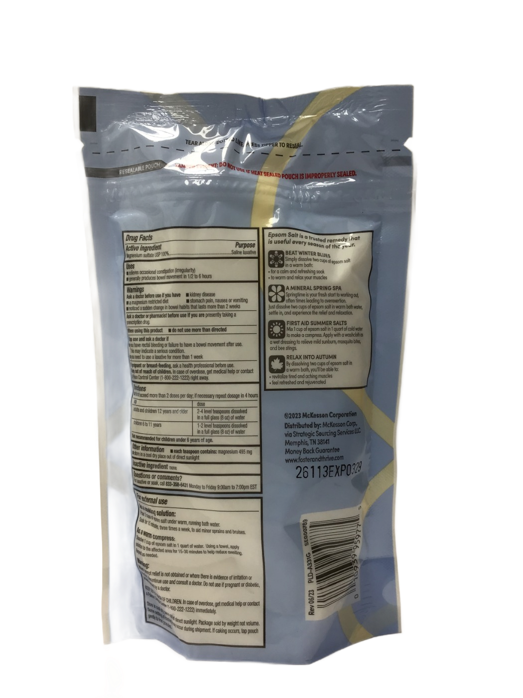 Foster & Thrive Foster & Thrive Multi-Purpose Epsom Salt Magnesium Sulfate Saline Laxative, 16 oz, photo 2