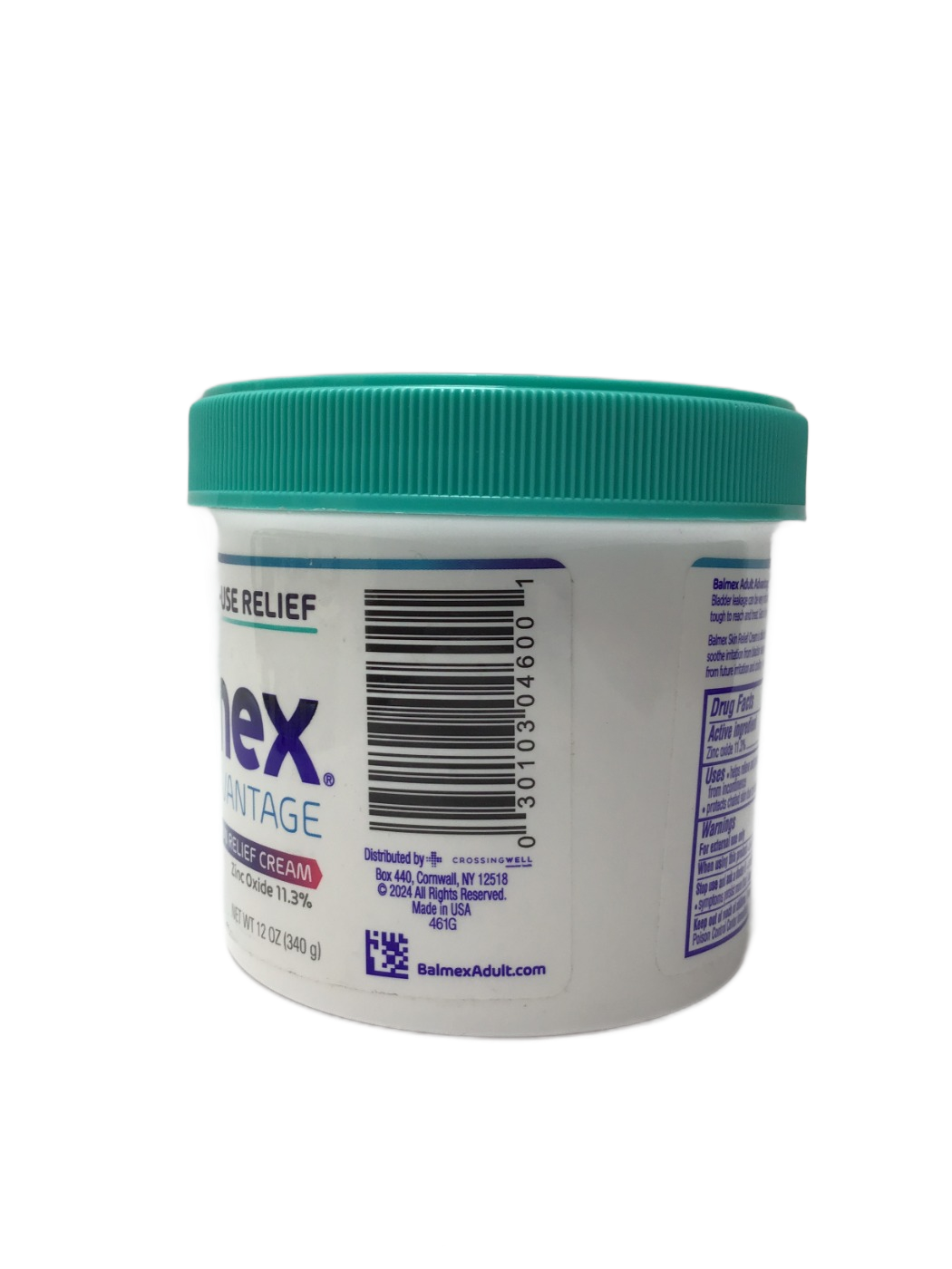Balmex Balmex Adult Advantage Skin Relief Cream Zinc Oxide 11.3%, 12 oz, photo 2