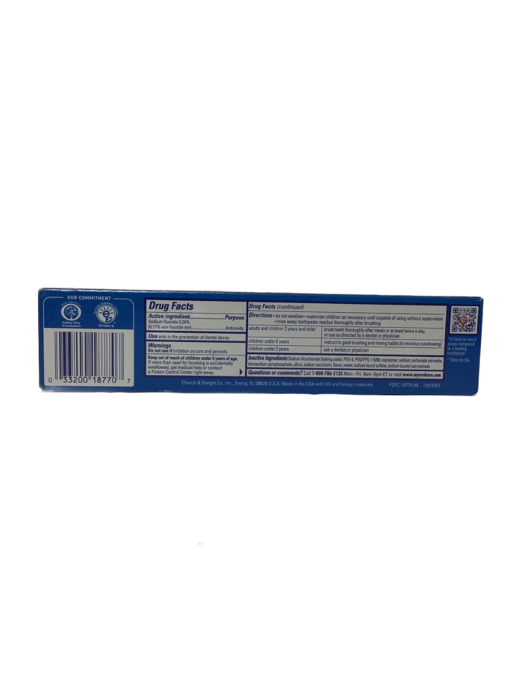 Arm & Hammer Arm & Hammer Peroxicare Clean Mint Anticavity Fluoride Toothpaste, 6 oz, photo 2