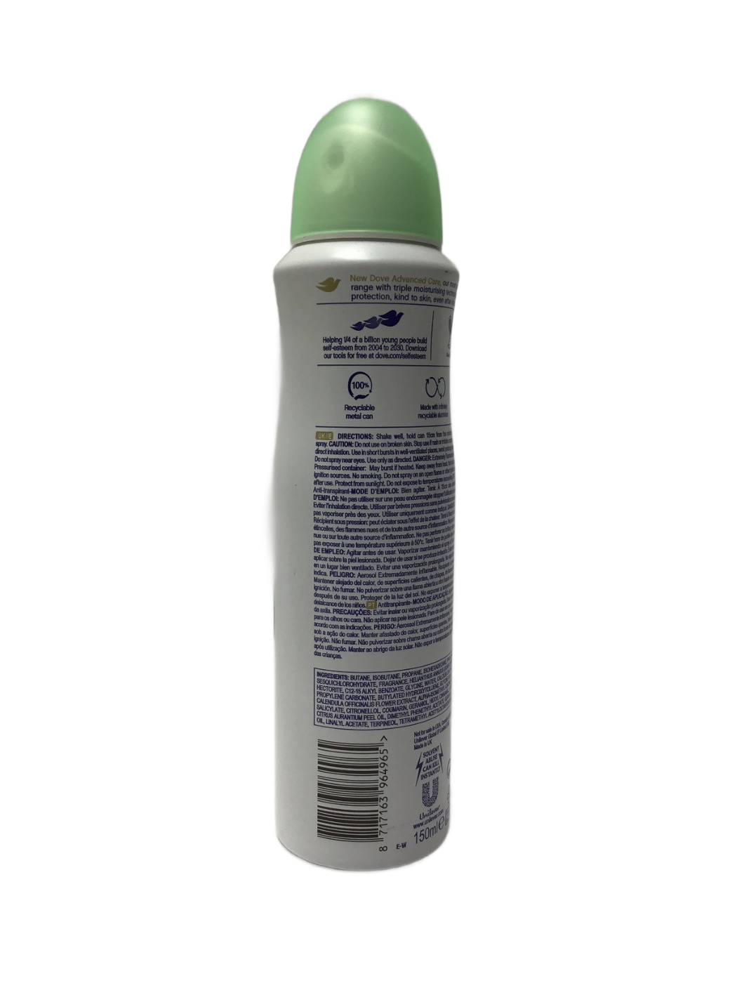 Dove Dove Advanced Care Go Fresh Cucumber & Green Tea Scent Antiperspirant, 150 mL, photo 2