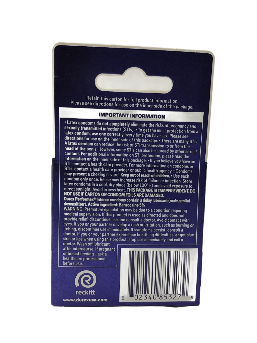 Durex Durex Performax Intense Latex Condoms with Male Genital Desensitizer, 3 ct, photo 2