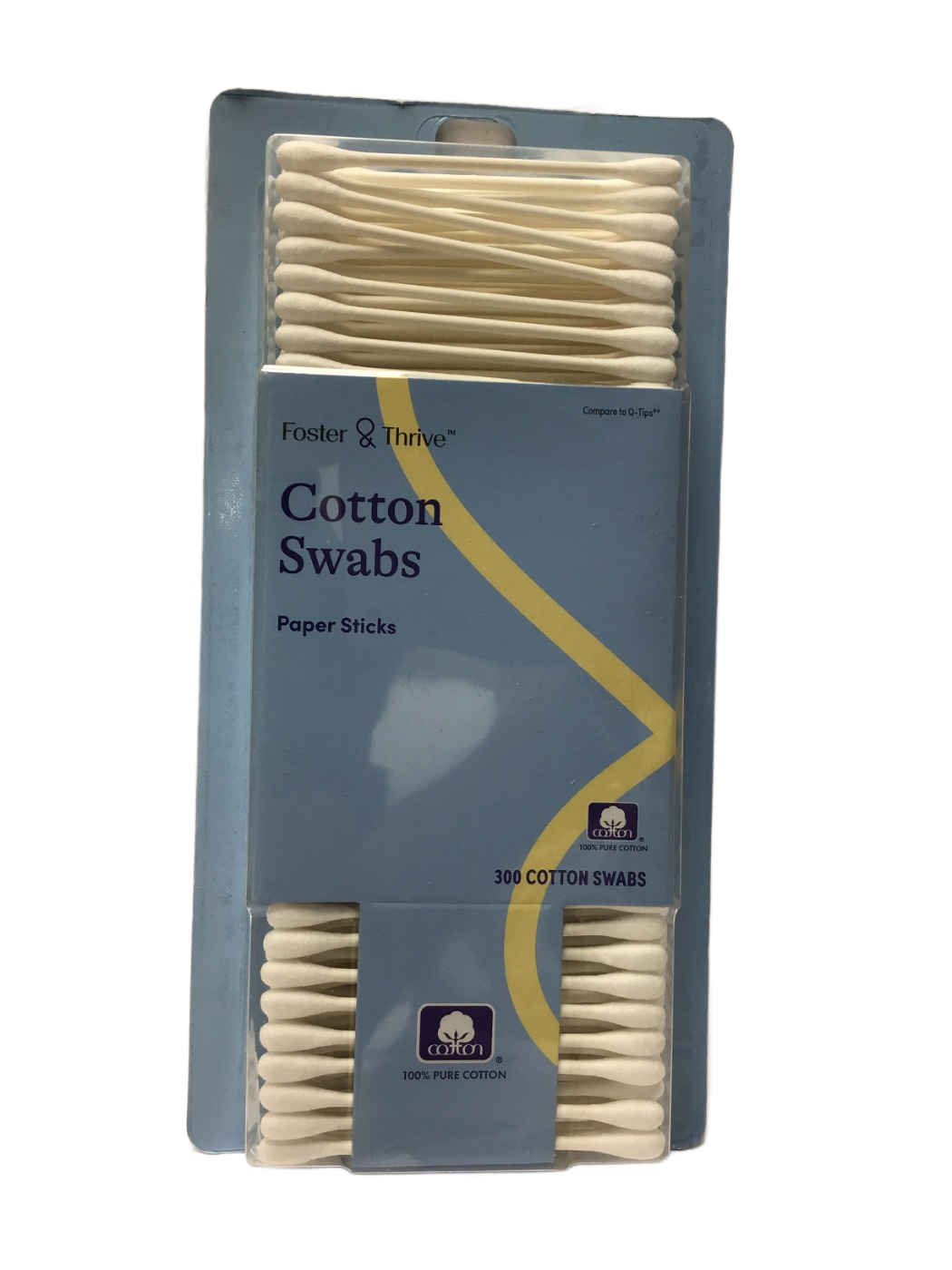 Foster & Thrive Foster & Thrive Cotton Swabs Paper Sticks, 300 ct, photo 1