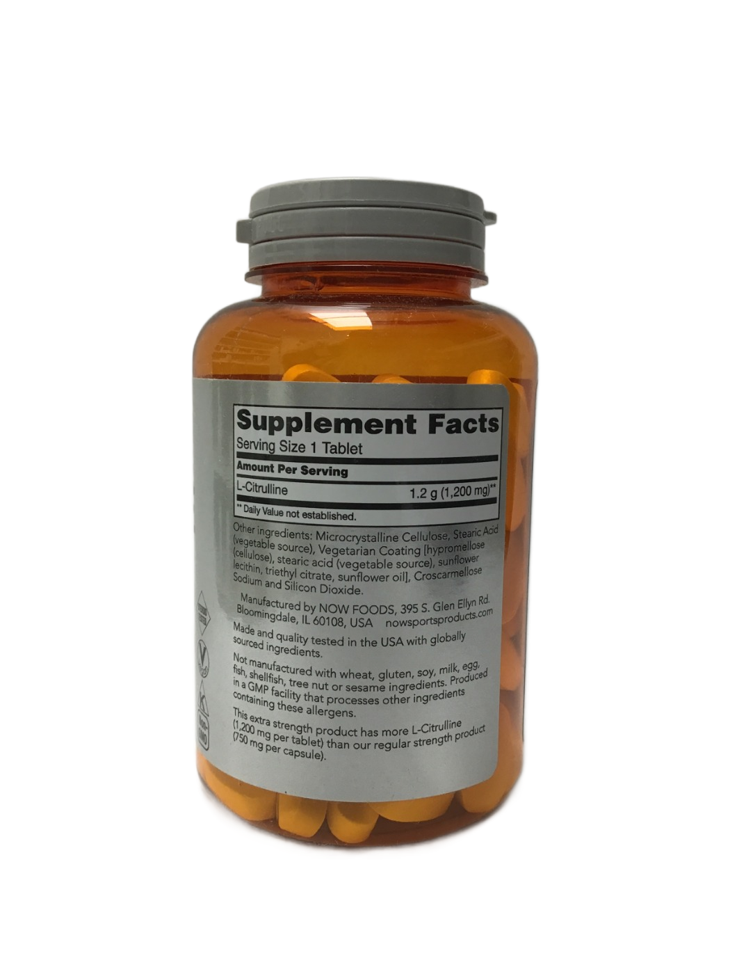 NOW Sports NOW Sports L-Citrulline 1200 MG, 120 ct, photo 2