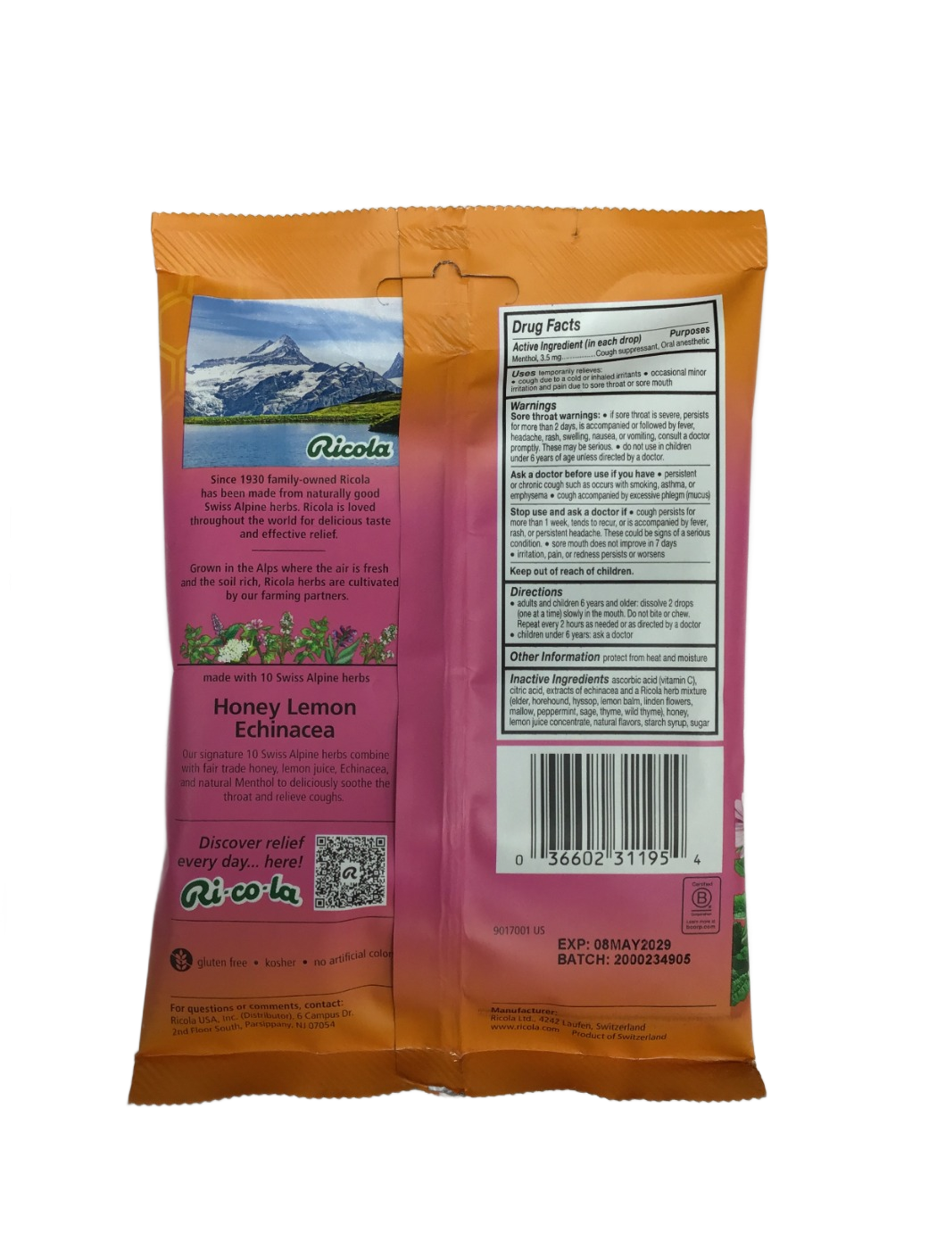 Ricola Ricola Honey Lemon Echinacea, 19 ct, photo 2
