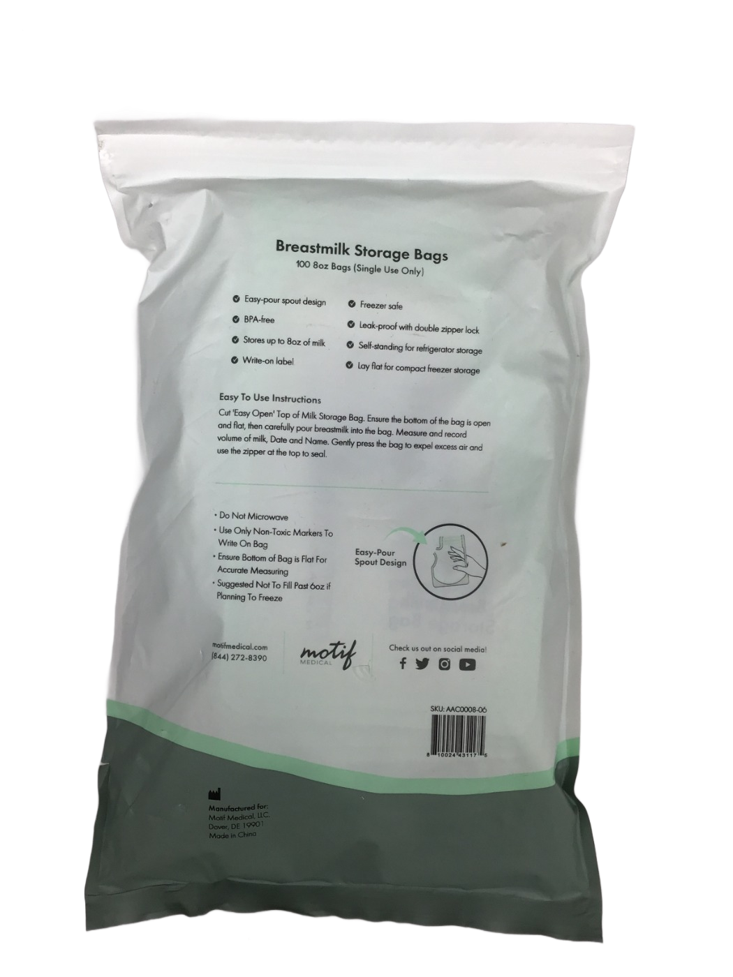 Motif Medical Motif Medical Breastmilk Storage Bags, 100 ct, photo 2