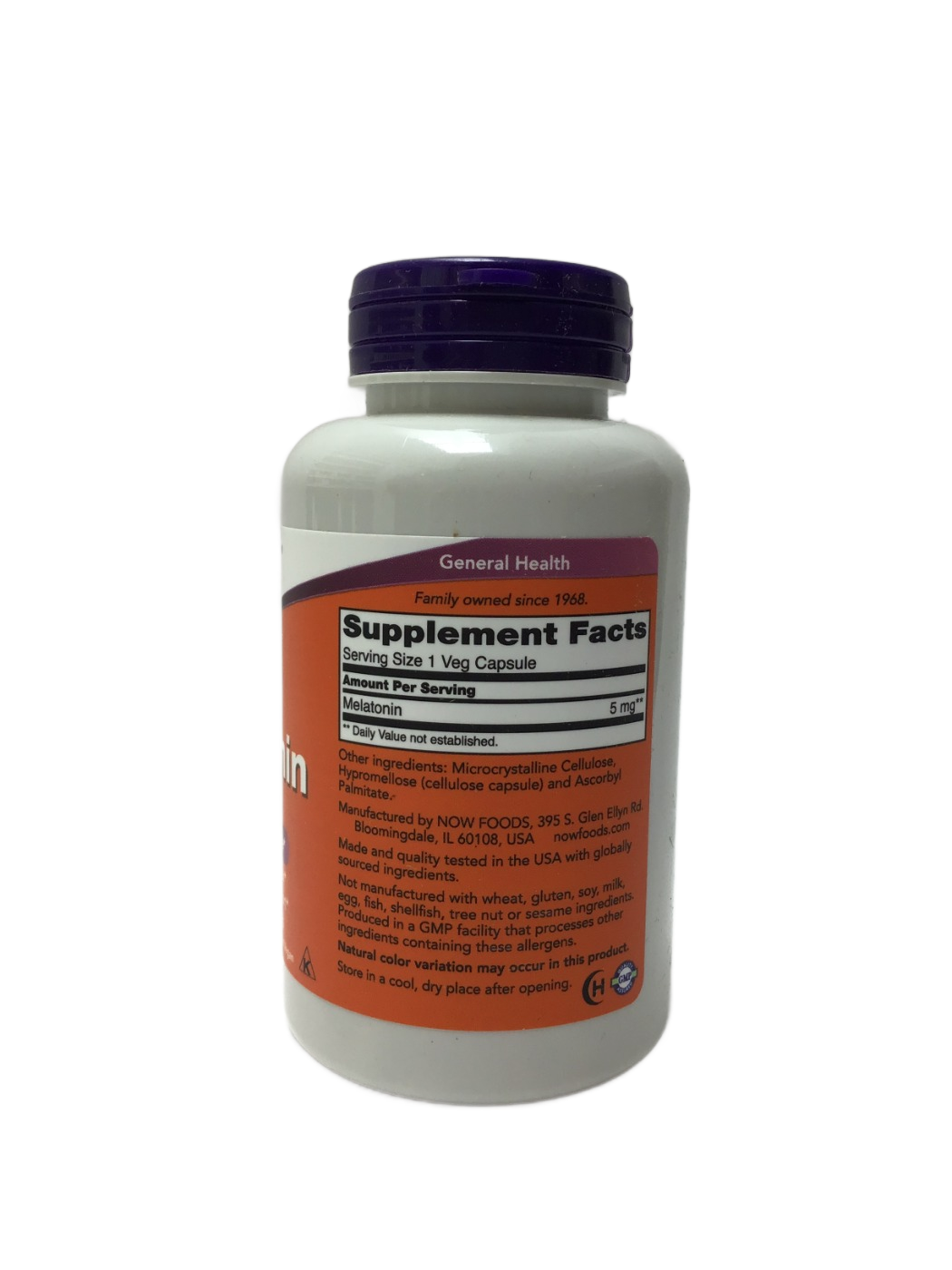 NOW NOW Melatonin 5 mg Veg Capsules, 180 ct, photo 2