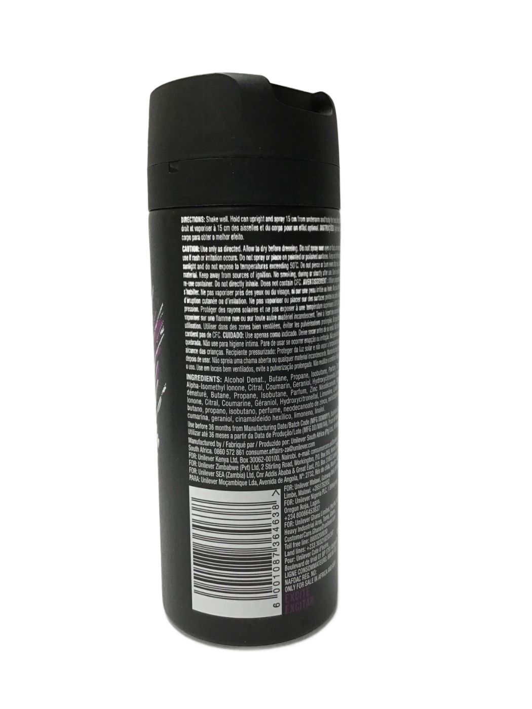 AXE AXE Excite Deodorant Bodyspray Crisp Coconut & Black Pepper Scent, 150 mL, photo 2