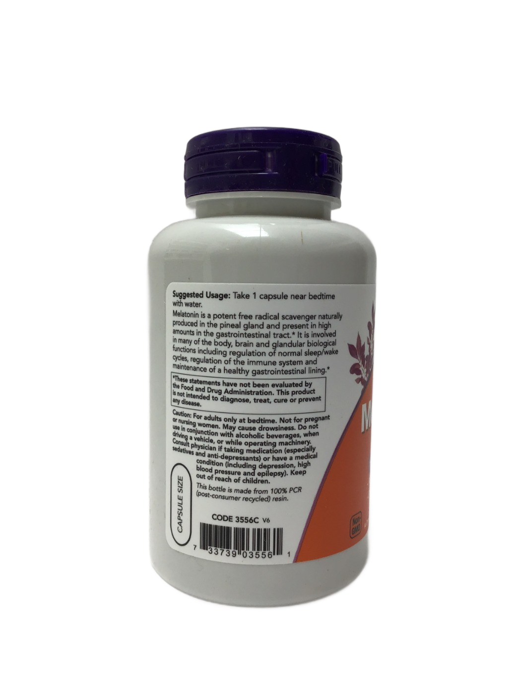 NOW NOW Melatonin 5 mg Veg Capsules, 180 ct, photo 3