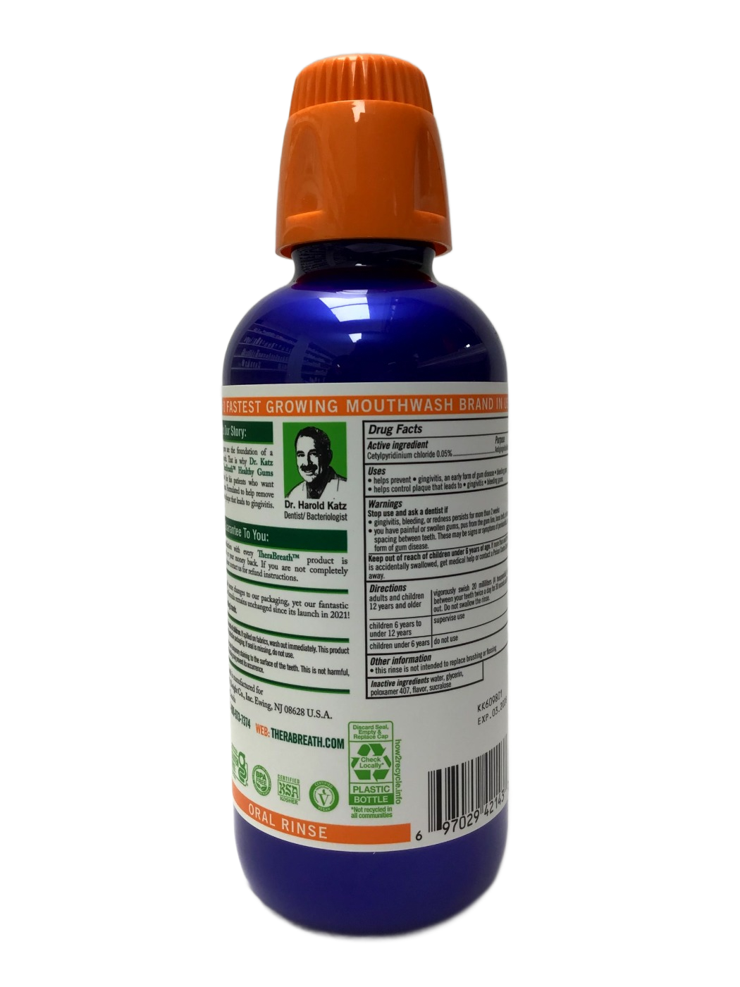 TheraBreath TheraBreath Healthy Gums Oral Rinse Clean Mint, 16 fl oz, photo 2