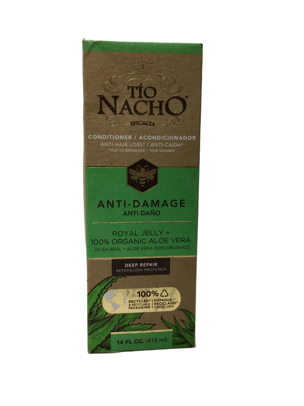 Tío Nacho Tío Nacho Anti-Damage Conditioner Royal Jelly + 100% Organic Aloe Vera Deep Repair, 14 fl oz, photo 1