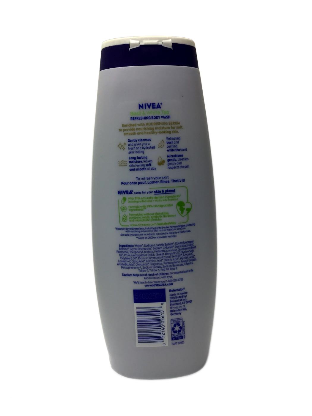 Nivea Nivea Refreshing Body Wash Basil & White Tea with Nourishing Serum, 20 fl oz, photo 2