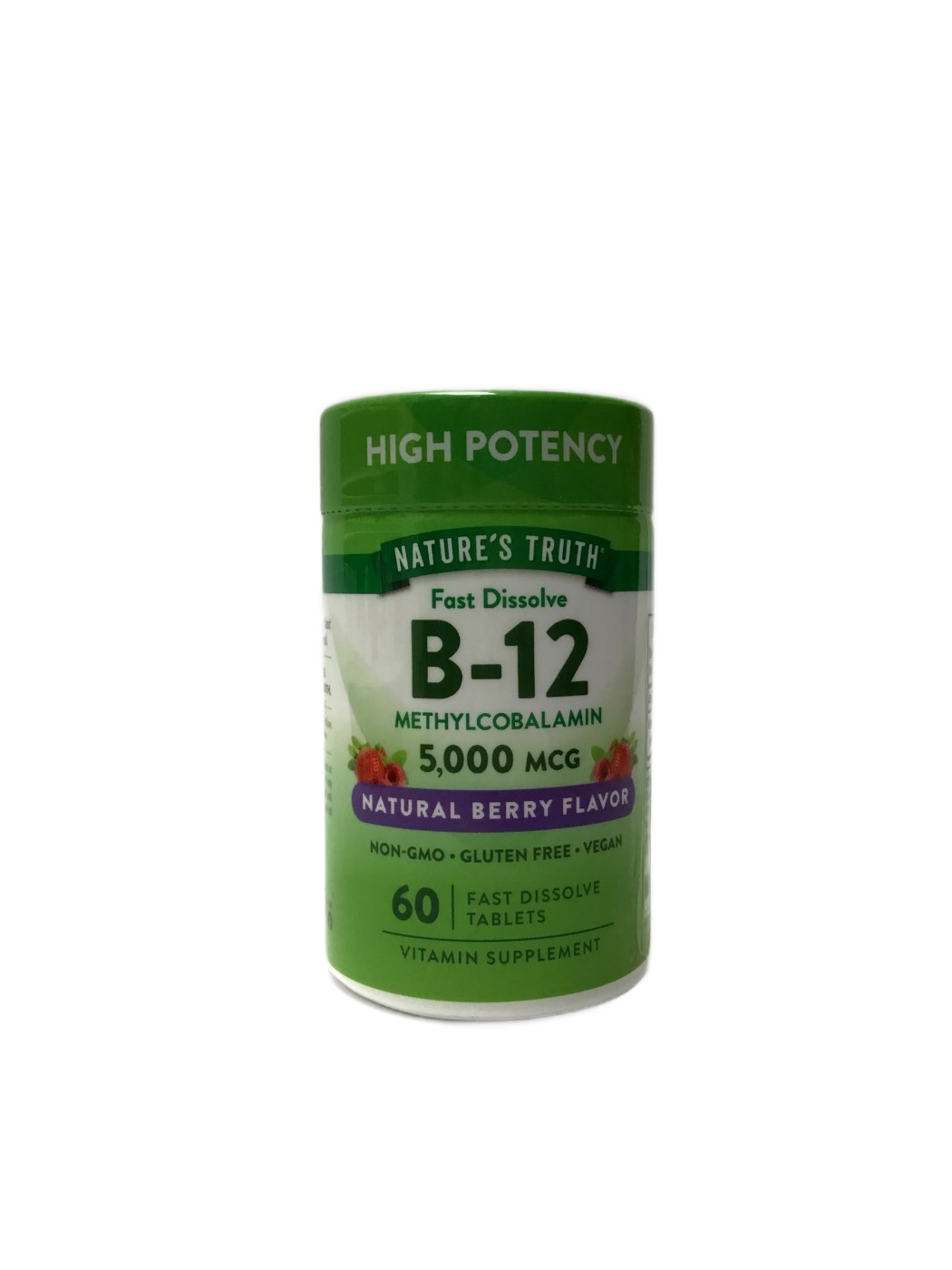 Nature's Truth Nature's Truth High Potency Fast Dissolve B-12 Methylcobalamin 5,000 mcg Natural Berry Flavor, 60 ct