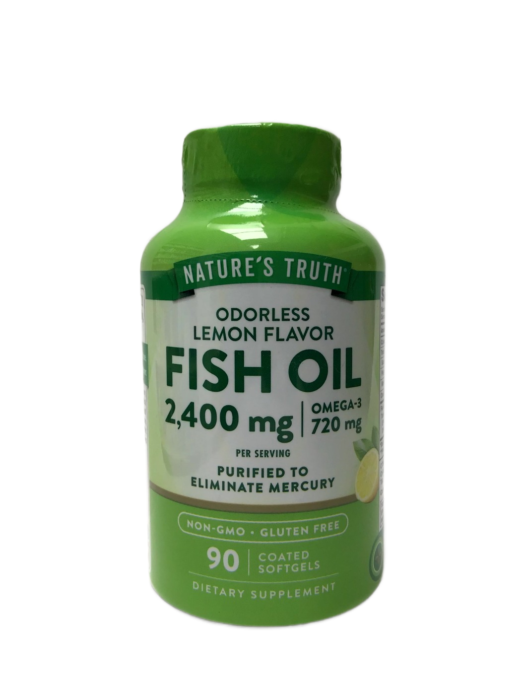 Nature's Truth Nature's Truth Odorless Lemon Flavor Fish Oil 2,400 mg Coated Softgels, 90 ct