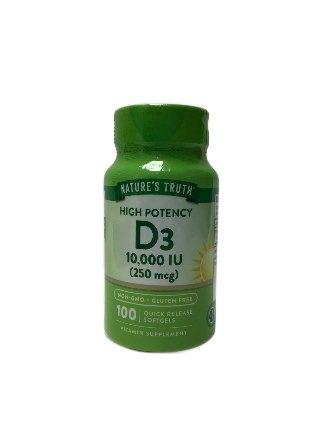 Nature's Truth Nature's Truth High Potency D3 10,000 IU (250 mcg) Quick Release Softgels, 100 ct