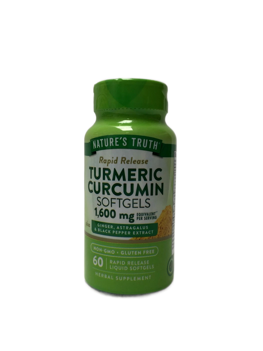 Nature's Truth Nature's Truth Rapid Release Turmeric Curcumin Softgels 1,600 mg plus Ginger, Astragalus & Black Pepper Extract, 60 ct