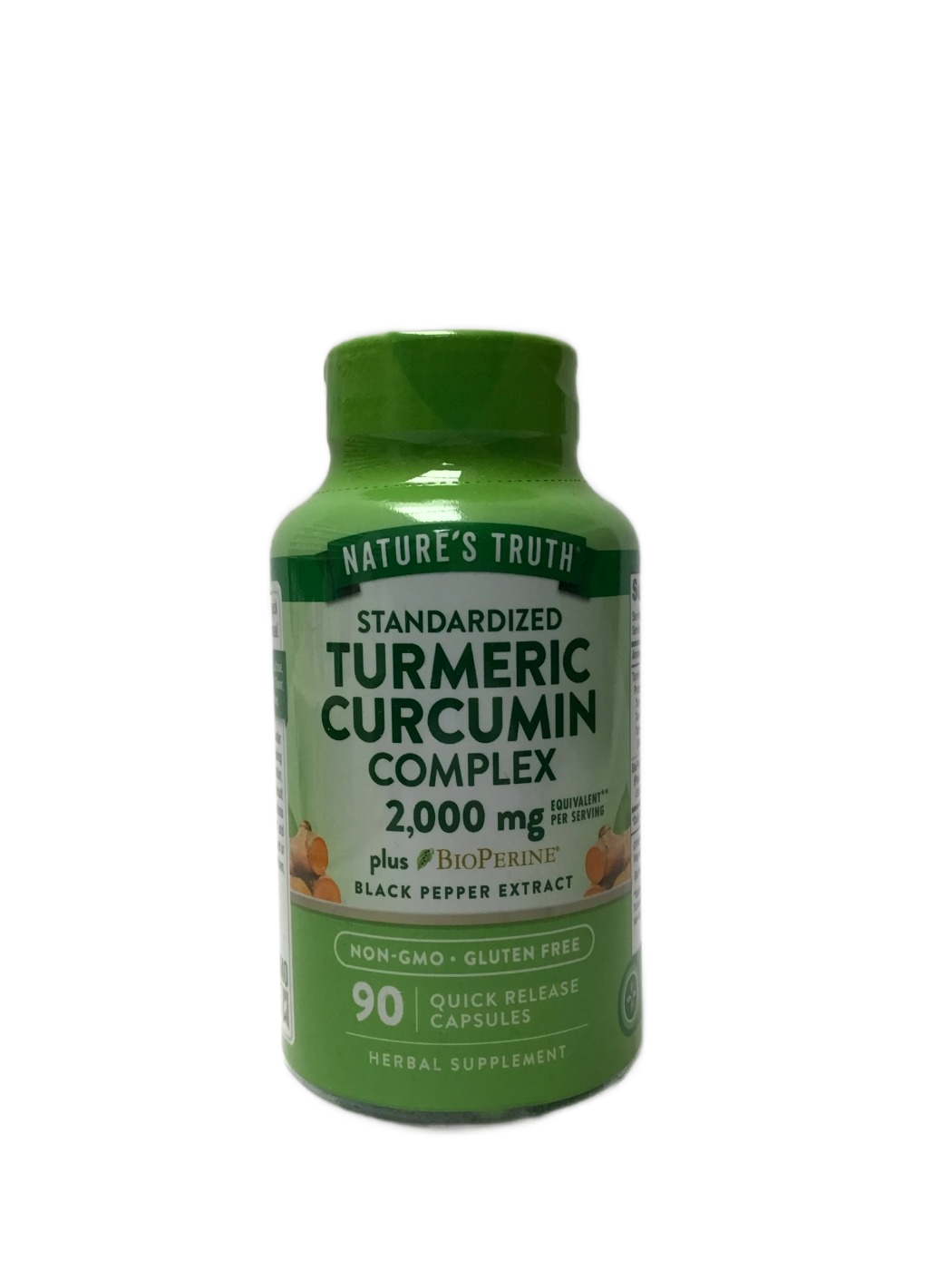 Nature's Truth Nature's Truth Standardized Turmeric Curcumin Complex 2,000 mg plus BioPerine Black Pepper Extract Quick Release Capsules, 90 ct