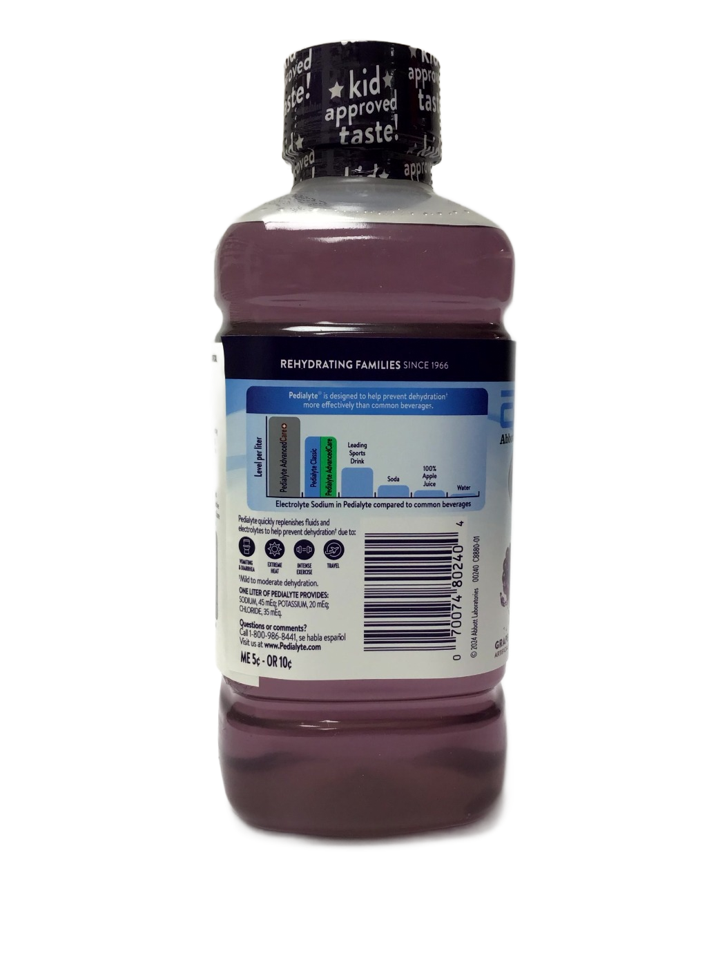 Pedialyte Pedialyte Electrolyte Solution, Grape, 33.8 fl oz, photo 4