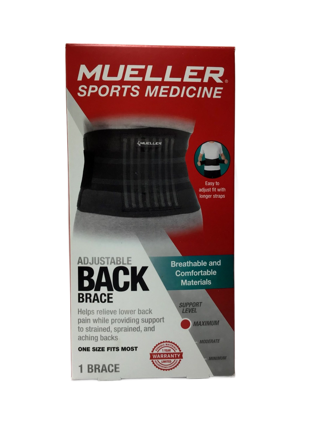 Mueller Sports Medicine Mueller Sports Medicine Adjustable Back Brace, 1 ct