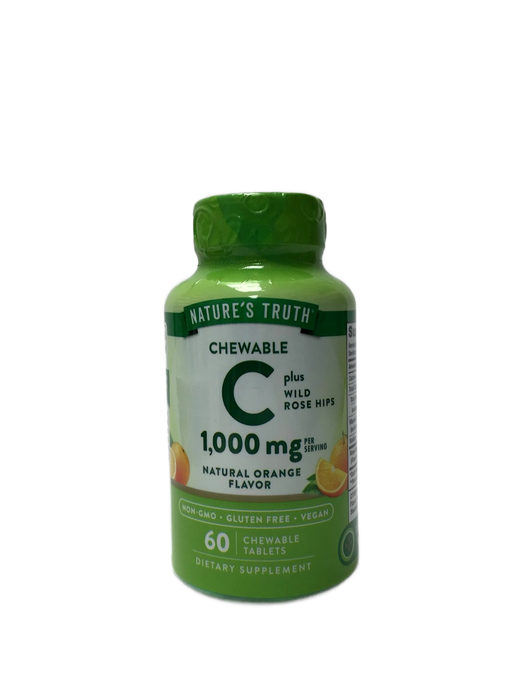 Nature's Truth Nature's Truth Chewable C plus Wild Rose Hips 1,000 mg Natural Orange Flavor, 60 ct