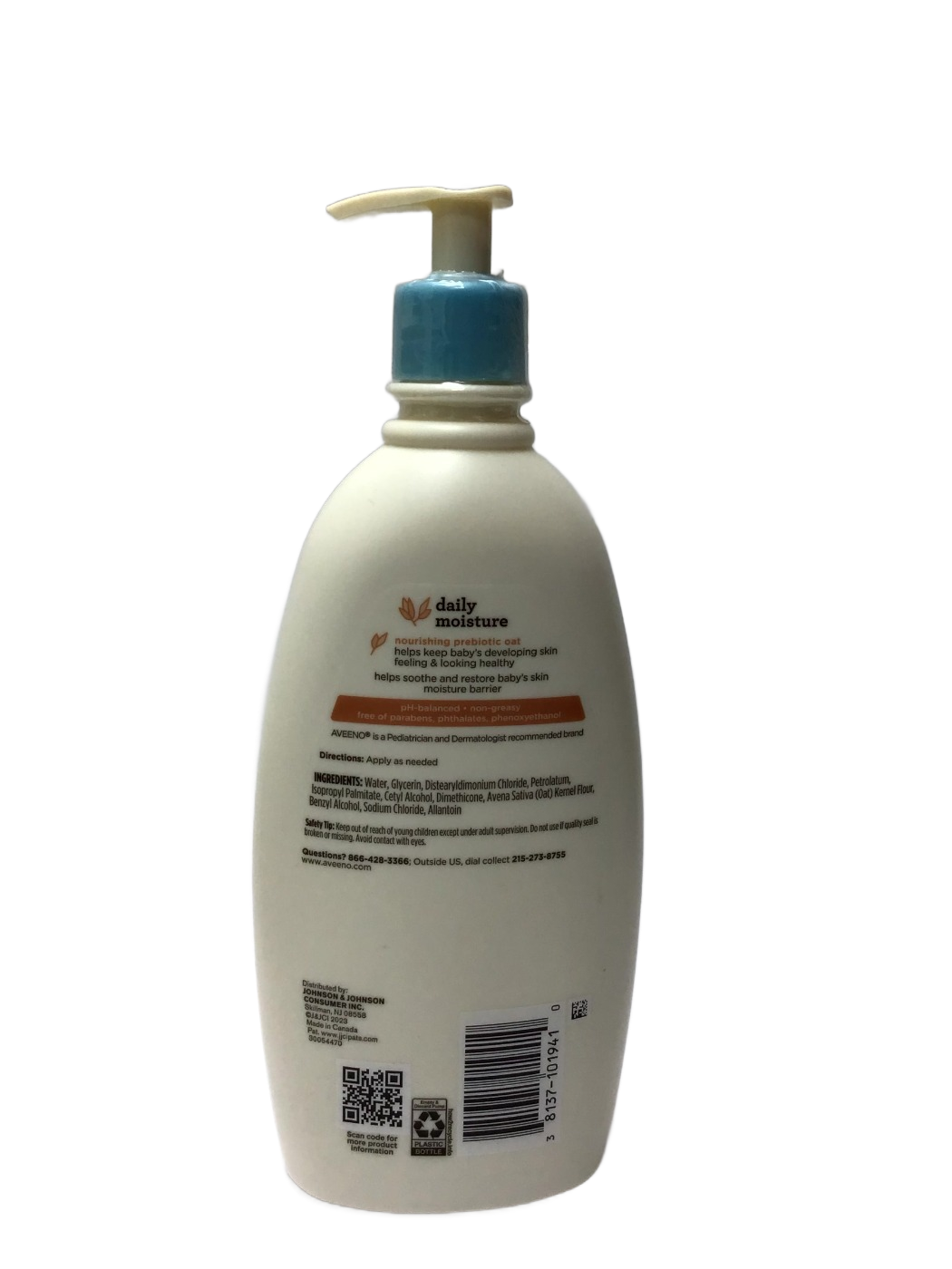 Aveeno Aveeno Baby Daily Moisture Lotion with Prebiotic Oat, 18 fl oz, photo 2
