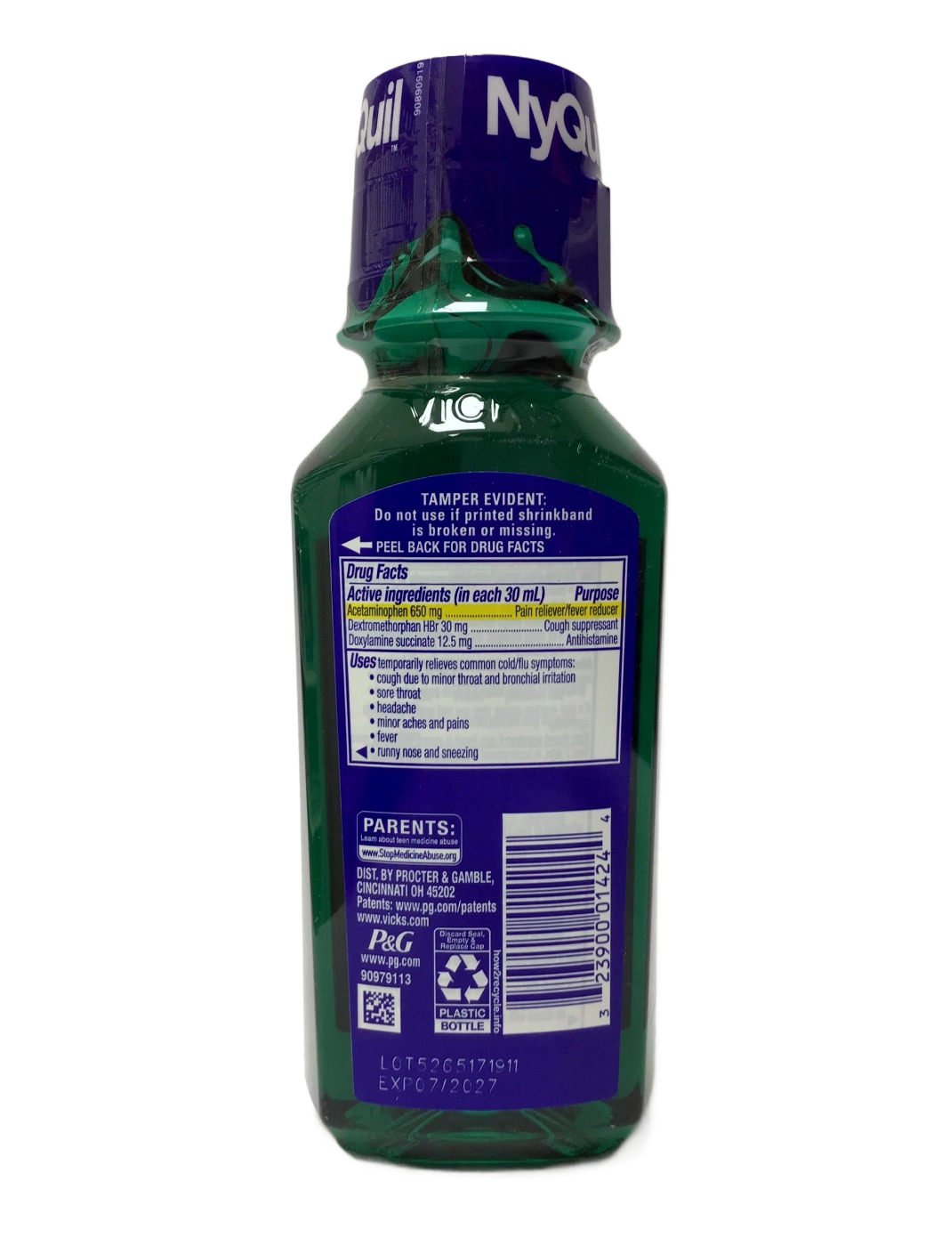 Vicks Vicks NyQuil Cold & Flu Nighttime Relief Liquid, 8 fl oz, photo 2