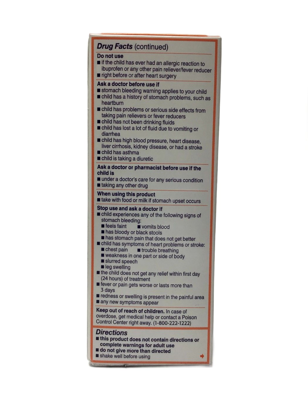 Motrin Motrin Children's Ibuprofen Oral Suspension (NSAID) 100 mg per 5 mL Dye-Free Original Berry Flavor, 4 fl oz, photo 2