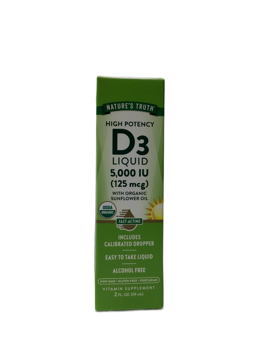 Nature's Truth Nature's Truth High Potency D3 Liquid 5,000 IU (125 mcg) with Organic Sunflower Oil, 2 fl oz