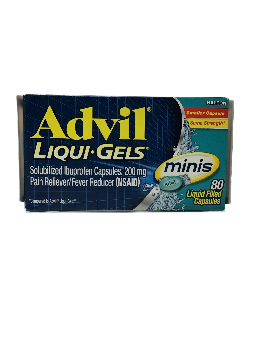 Advil Advil Liqui-Gels Minis Solubilized Ibuprofen Capsules 200 mg, Pain Reliever/Fever Reducer (NSAID), 80 ct