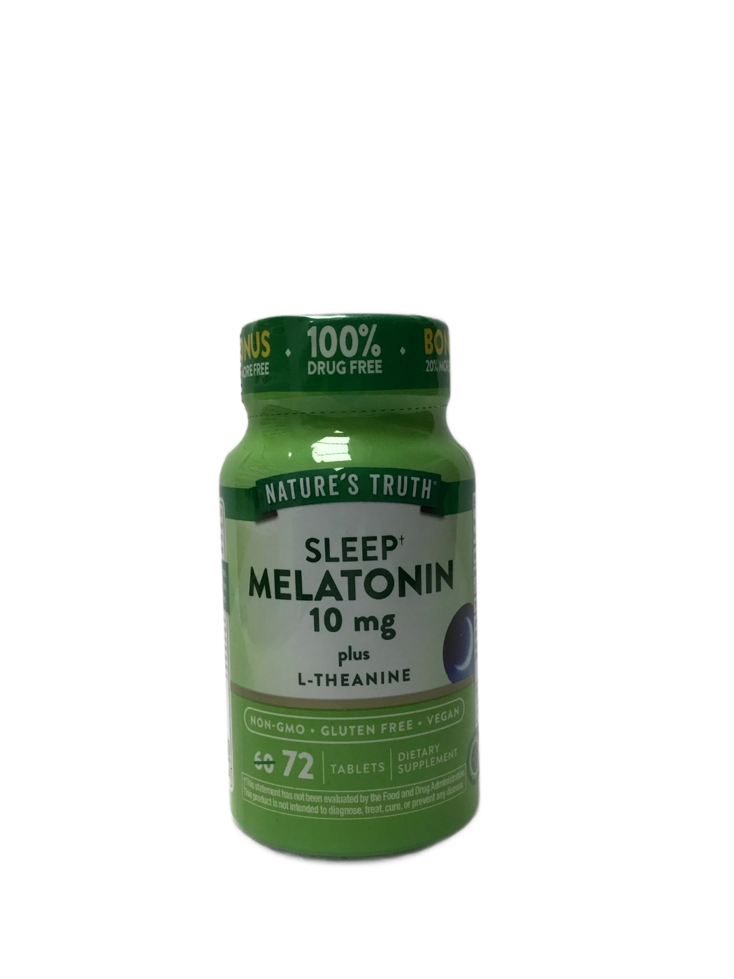 Nature's Truth Nature's Truth Sleep Melatonin 10 mg plus L-Theanine Tablets, 72 ct