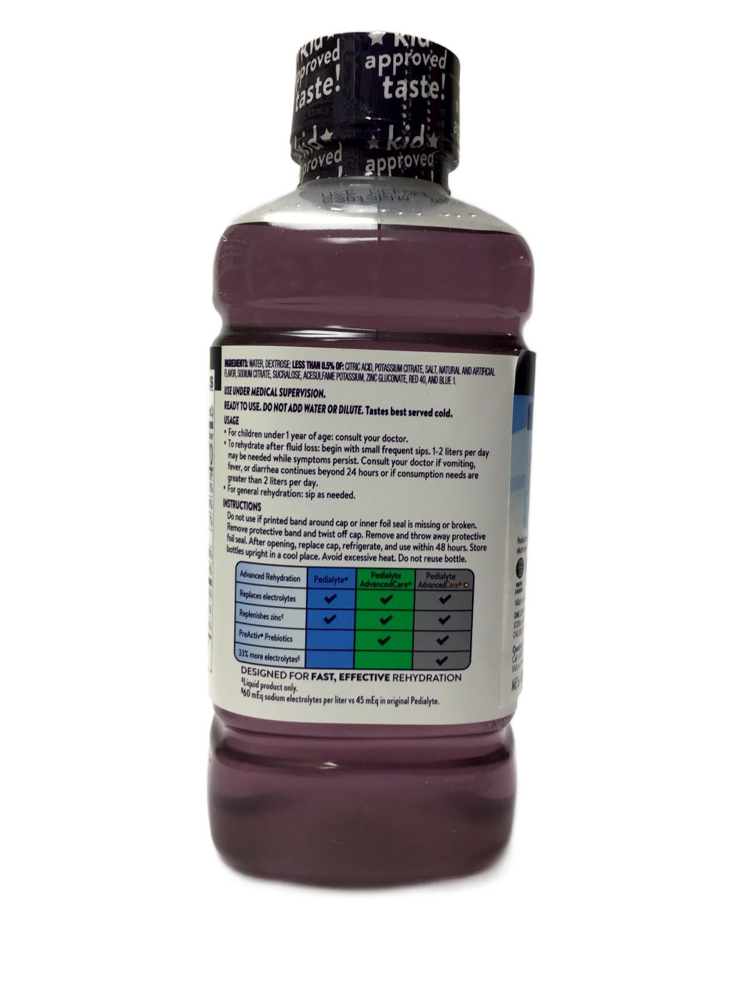 Pedialyte Pedialyte Electrolyte Solution, Grape, 33.8 fl oz, photo 3