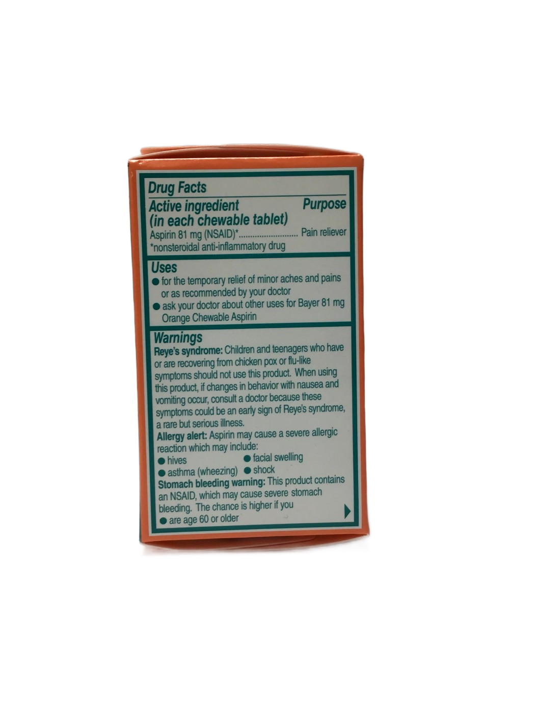 Bayer Bayer Chewable Low Dose Aspirin Regimen 81 mg Orange Flavored, 36 ct, photo 4