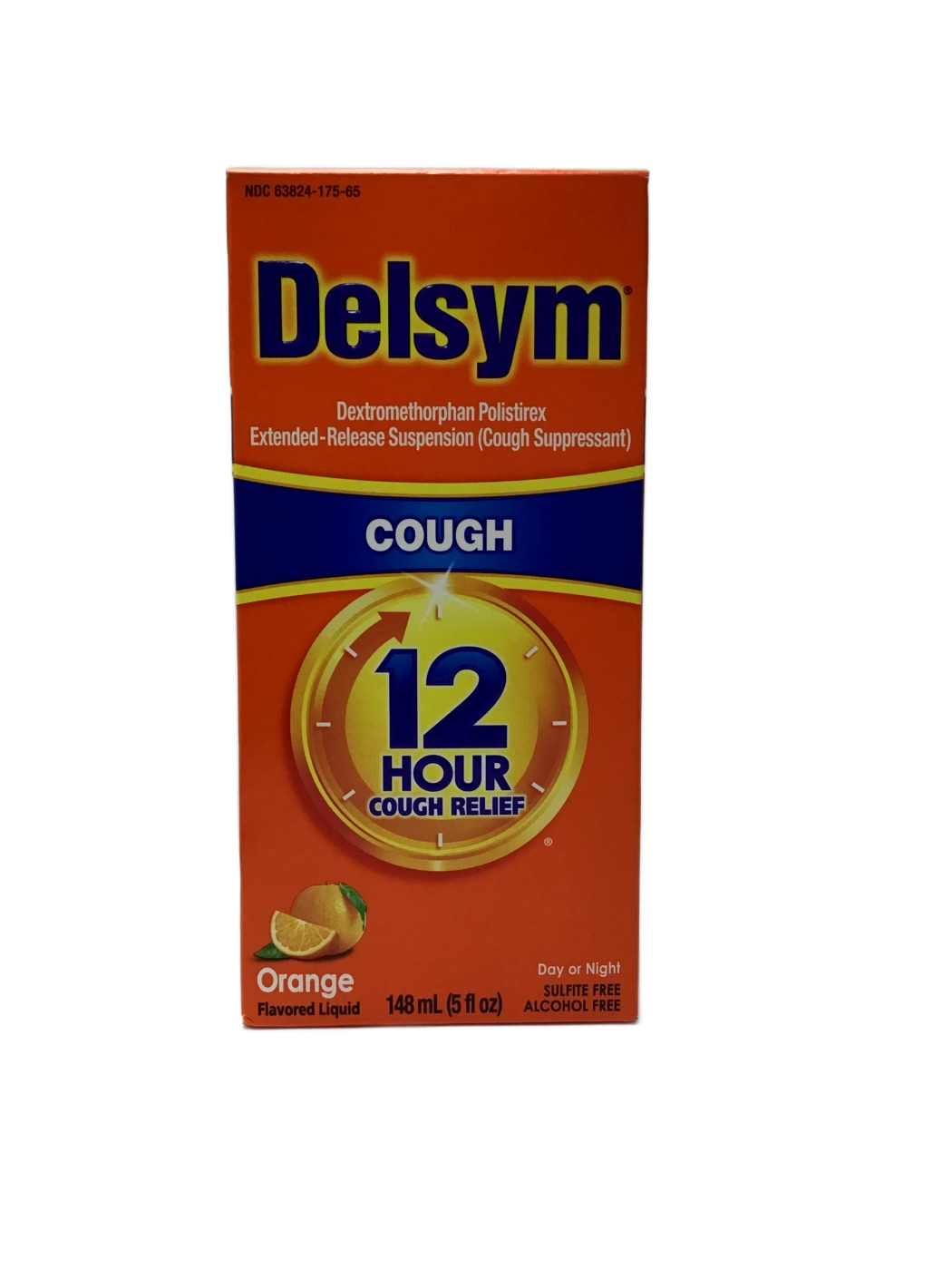 GWB Delsym Cough Relief Syrup - Orange Flavored Liquid - 5 FL OZ, photo 1