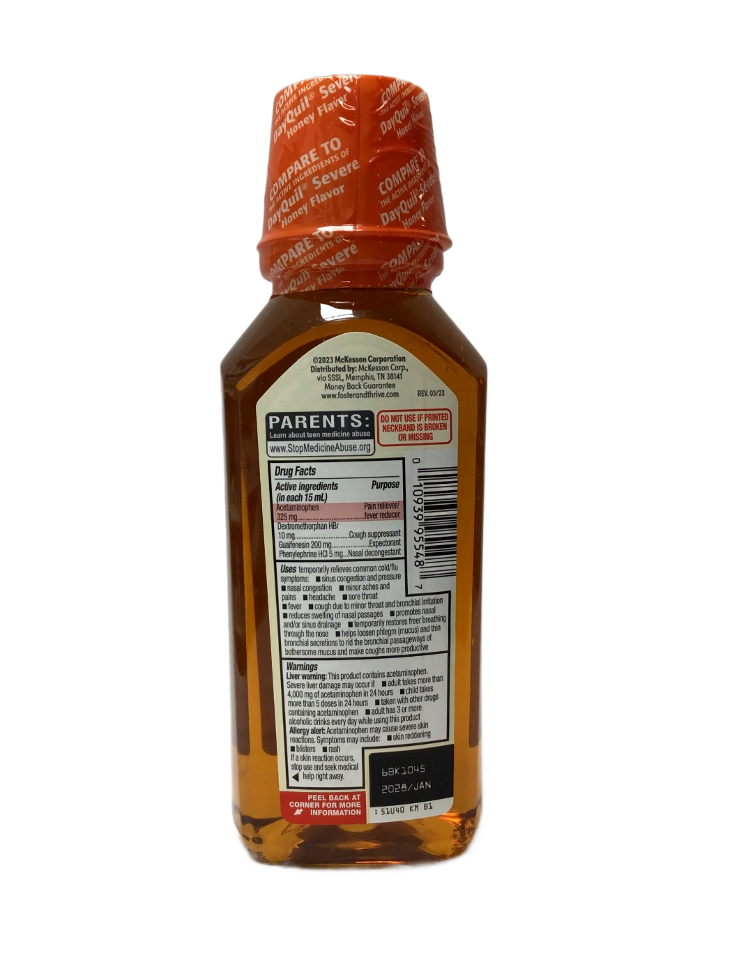Foster & Thrive Foster & Thrive Daytime Severe Cold & Flu Relief Honey Flavor, 12 fl oz, photo 2