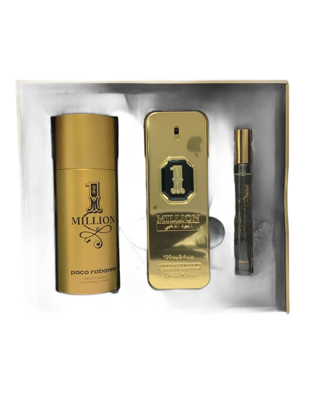 Rabanne Rabanne 1 Million Golden Parfum Intense, Deodorant and Travel Spray Set, 100 mL, photo 2