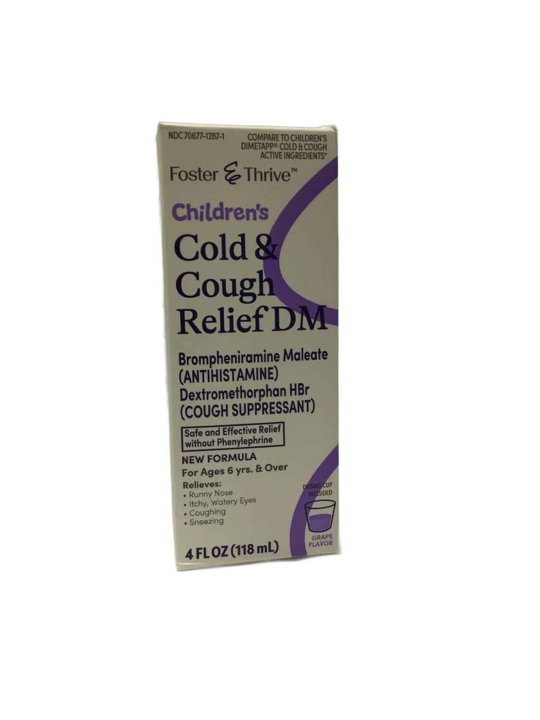 Foster & Thrive Foster & Thrive Children's Cold & Cough Relief DM, 4 fl oz, photo 1