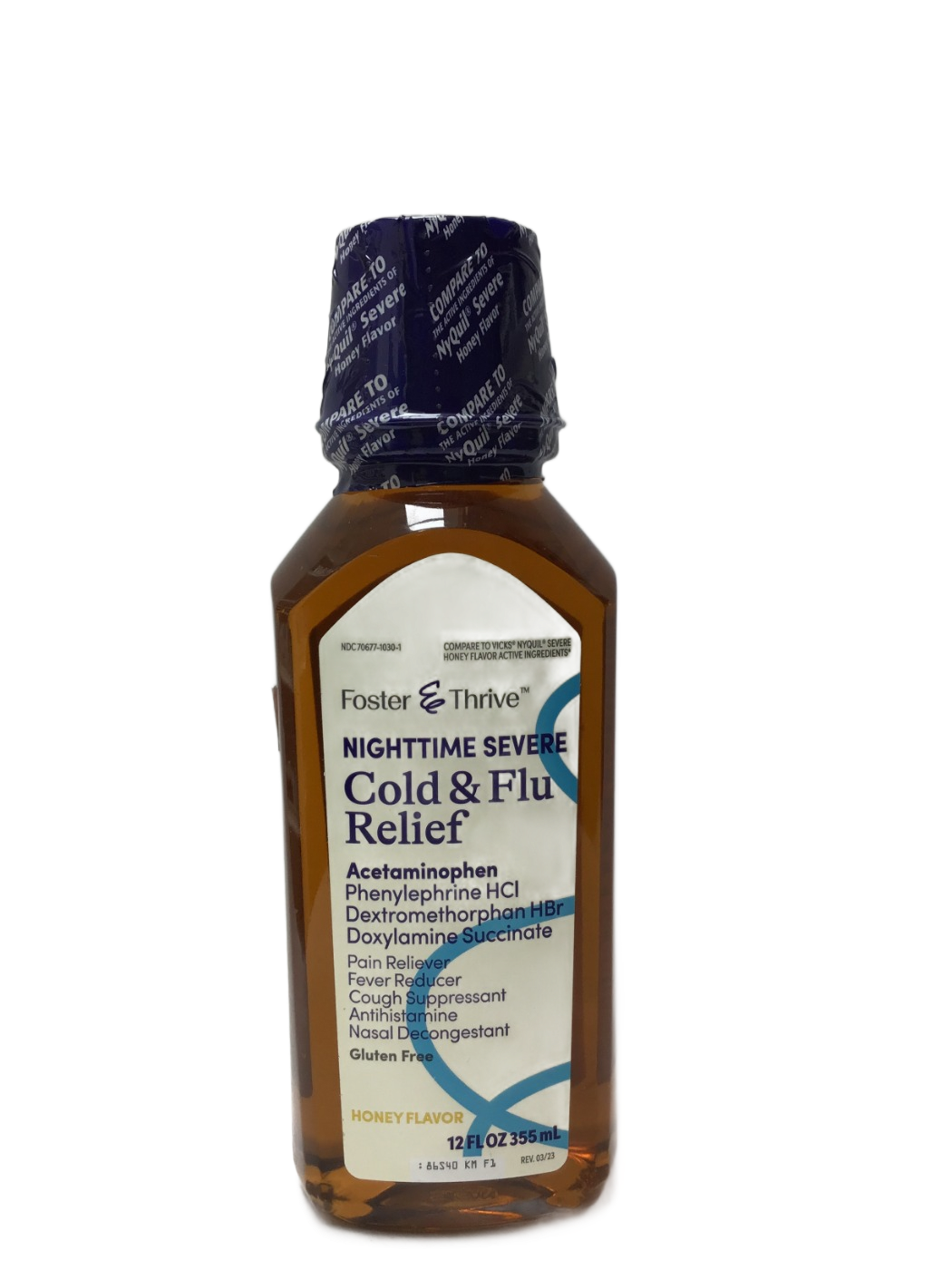 Foster & Thrive Foster & Thrive Nighttime Severe Cold & Flu Relief Honey Flavor, 12 fl oz