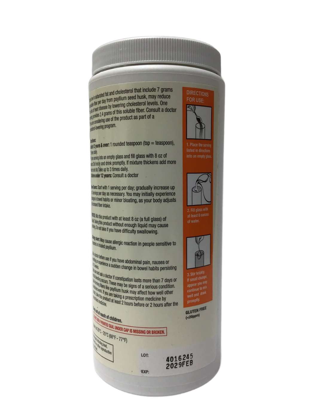 Foster & Thrive Foster & Thrive Fiber Powder Psyllium Husk Original Texture Unflavored, 13 oz, photo 3