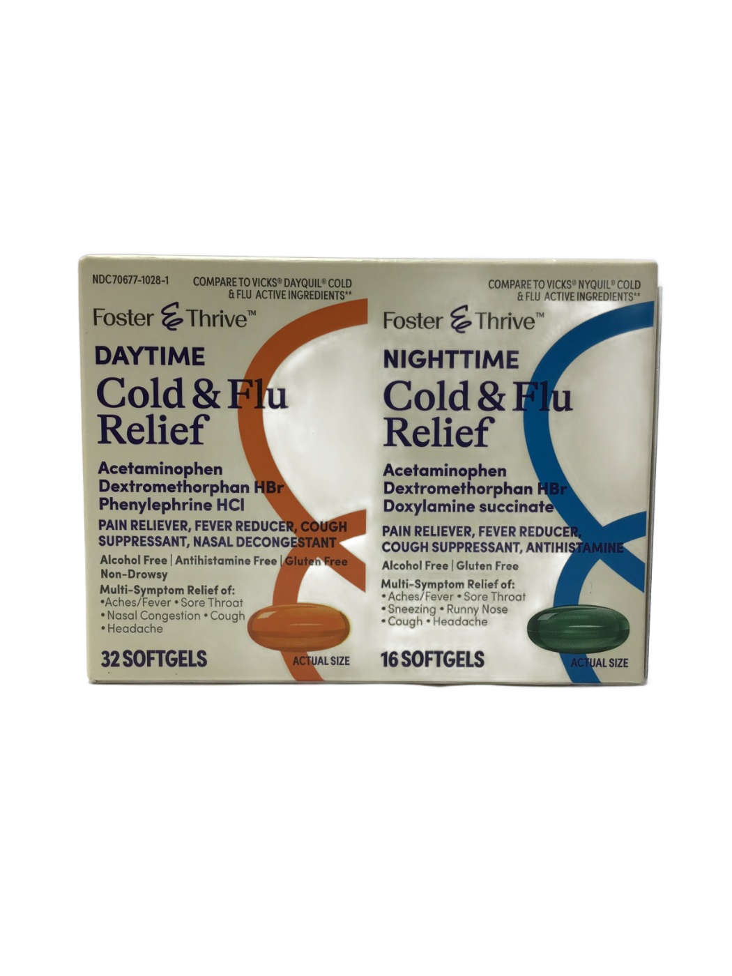 Foster & Thrive Foster & Thrive Daytime & Nighttime Cold & Flu Relief Softgels, 48 ct