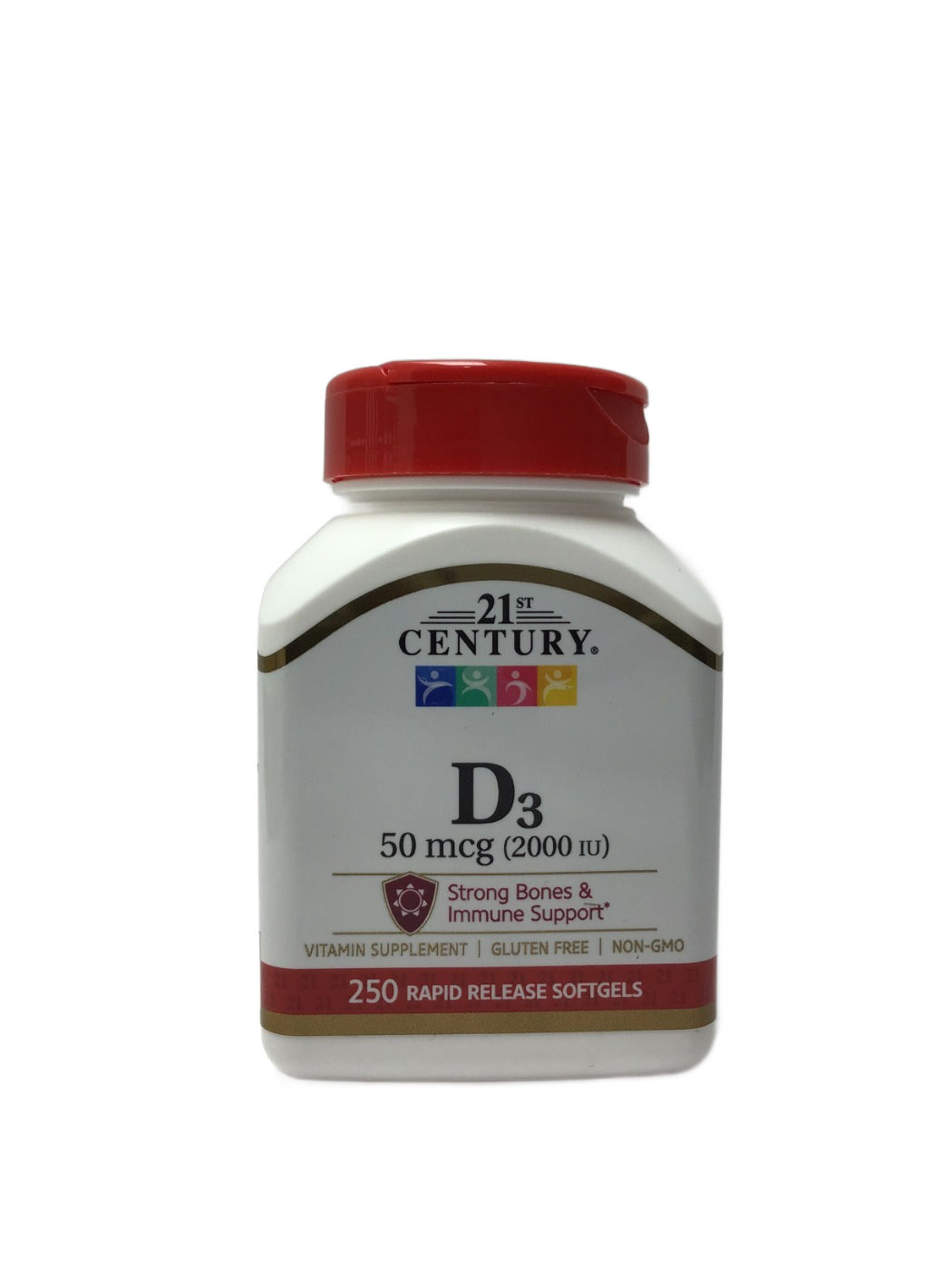21st Century 21st Century D3 50 mcg (2000 IU) Rapid Release Softgels, 250 ct, photo 1