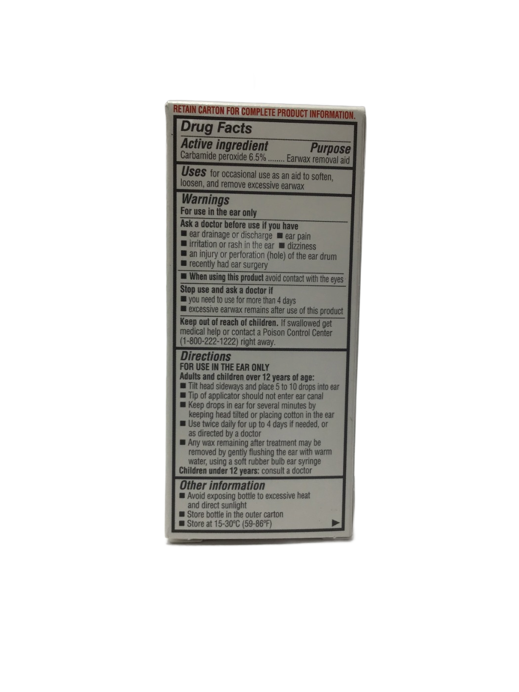 Major Major Earwax Removal Drops Carbamide Peroxide 6.5%, 0.5 fl oz, photo 3
