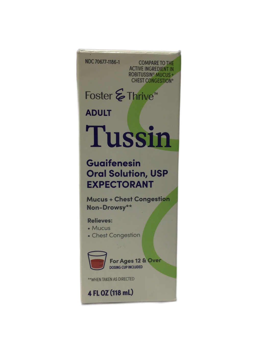 Foster & Thrive Foster & Thrive Adult Tussin Guaifenesin Oral Solution, USP Expectorant Mucus + Chest Congestion Non-Drowsy, 4 fl oz