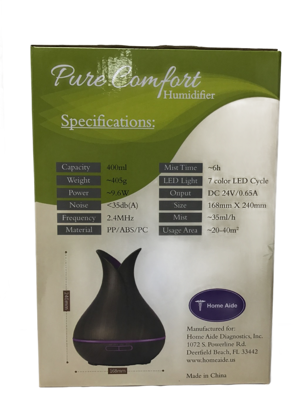 Home Aide Home Aide Pure Comfort Humidifier, 400 mL, photo 2