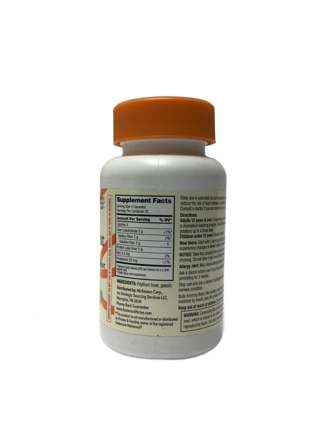 Foster & Thrive Foster & Thrive Fiber Supplement Psyllium Husk, 160 ct, photo 3