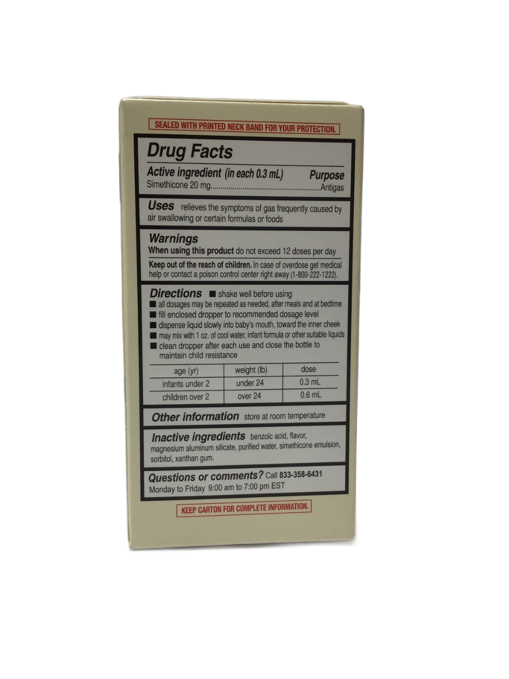 Foster & Thrive Foster & Thrive Infants' Gas Relief Drops Simethicone 20 mg, 1 fl oz, photo 3